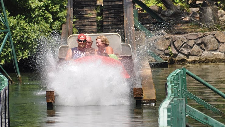 Thrill Boat Chute at Amusement Park in Georgia