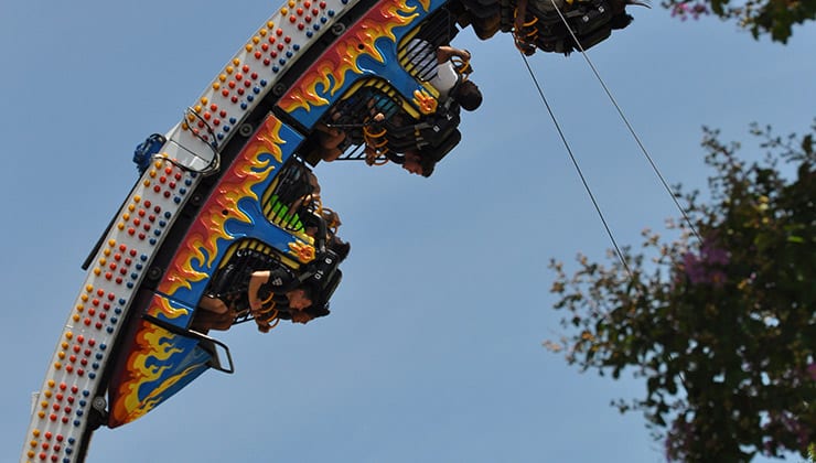 Fireball Thrill Ride at Amusement Park in Georgia